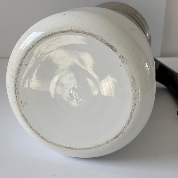 Vtg Corning Ware 9 Cup Percolator Coffee Tea Pot White Blue Floral Set - Picture 12 of 12